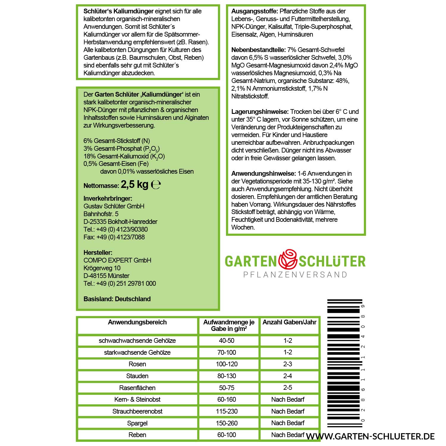 Schlüter's Kaliumdünger