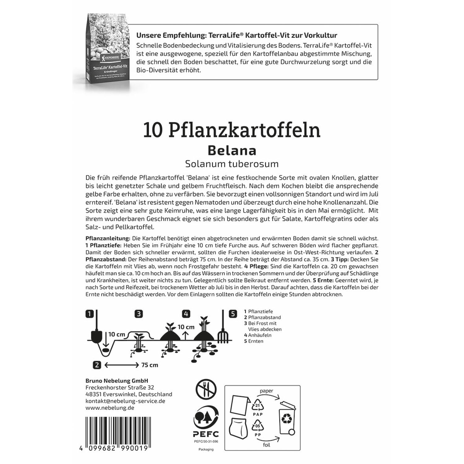 Kartoffel Grow-Set 'Belana' nur die Kartoffel 'Belana'
