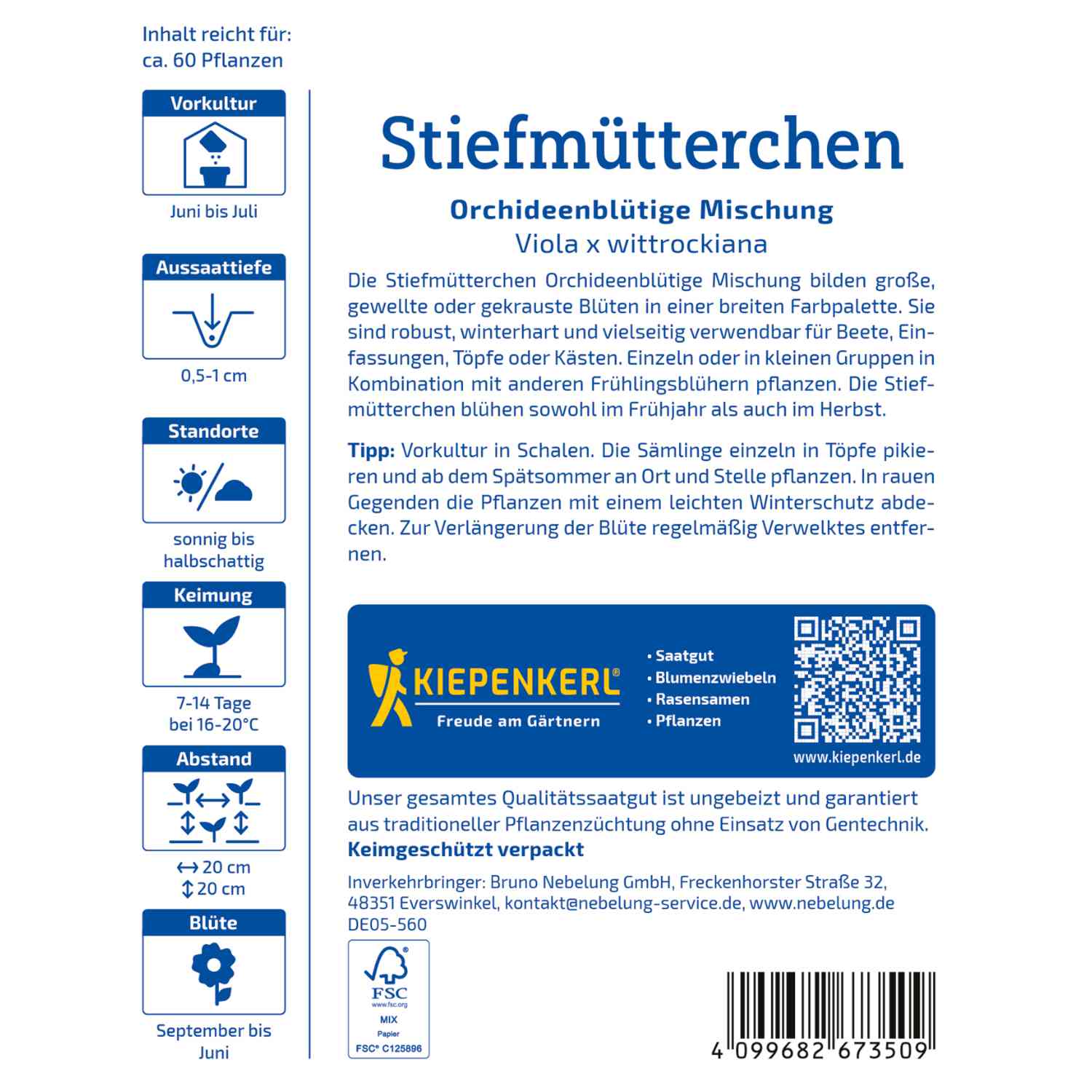 Stiefmütterchen 'Orchideenblütige Mischung'