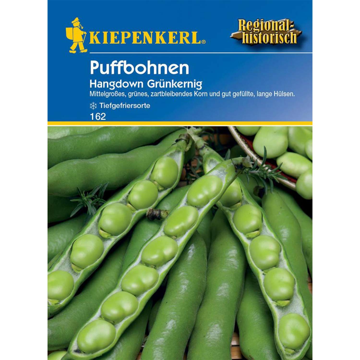 Puffbohne 'Hangdown Grünkernig' Lieferform: Portionssaatgut