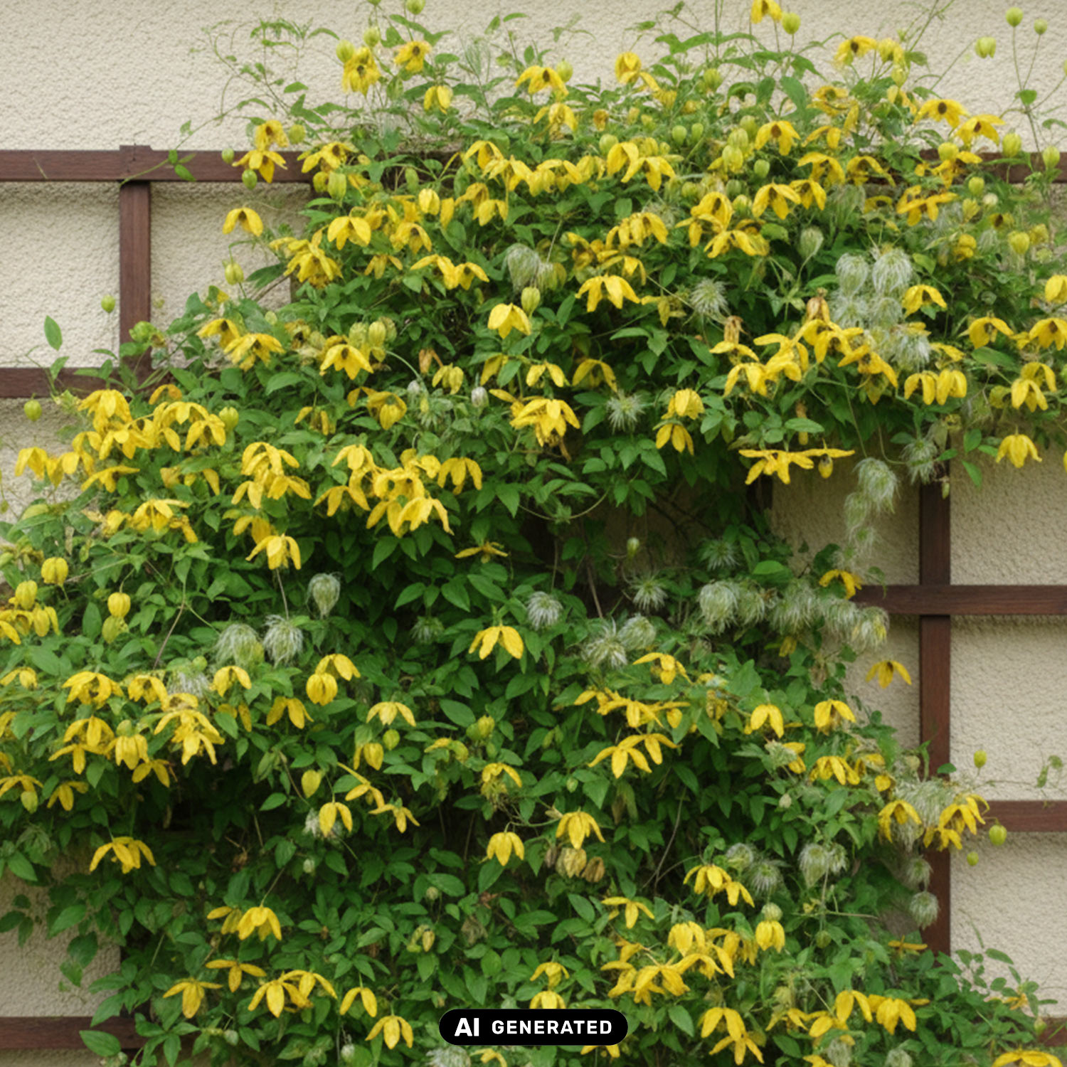 Kategorie <b>Clematis </b> - Clematis 'Golden Harvest' Liefergröße: 60 - 100 cm - Clematis tangutica 'Golden Harvest'
