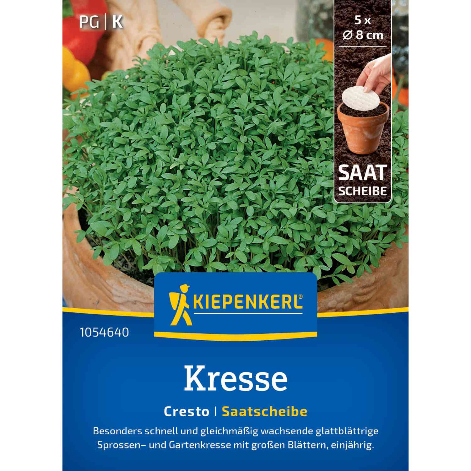 Kategorie <b>Zwiebel- und Knollenstauden </b> - Kresse 'Cresto' Saatscheibe Lieferform: Saatscheibe - Lepidium sativum