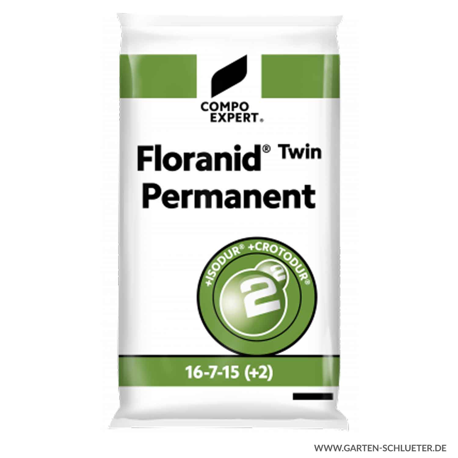 Langzeit-Volldünger - Compo Expert® Floranid® Twin Permanent 16-7-15 (+2) - 25 kg Palette, 20 Sack á 25 kg Lieferform: Palette