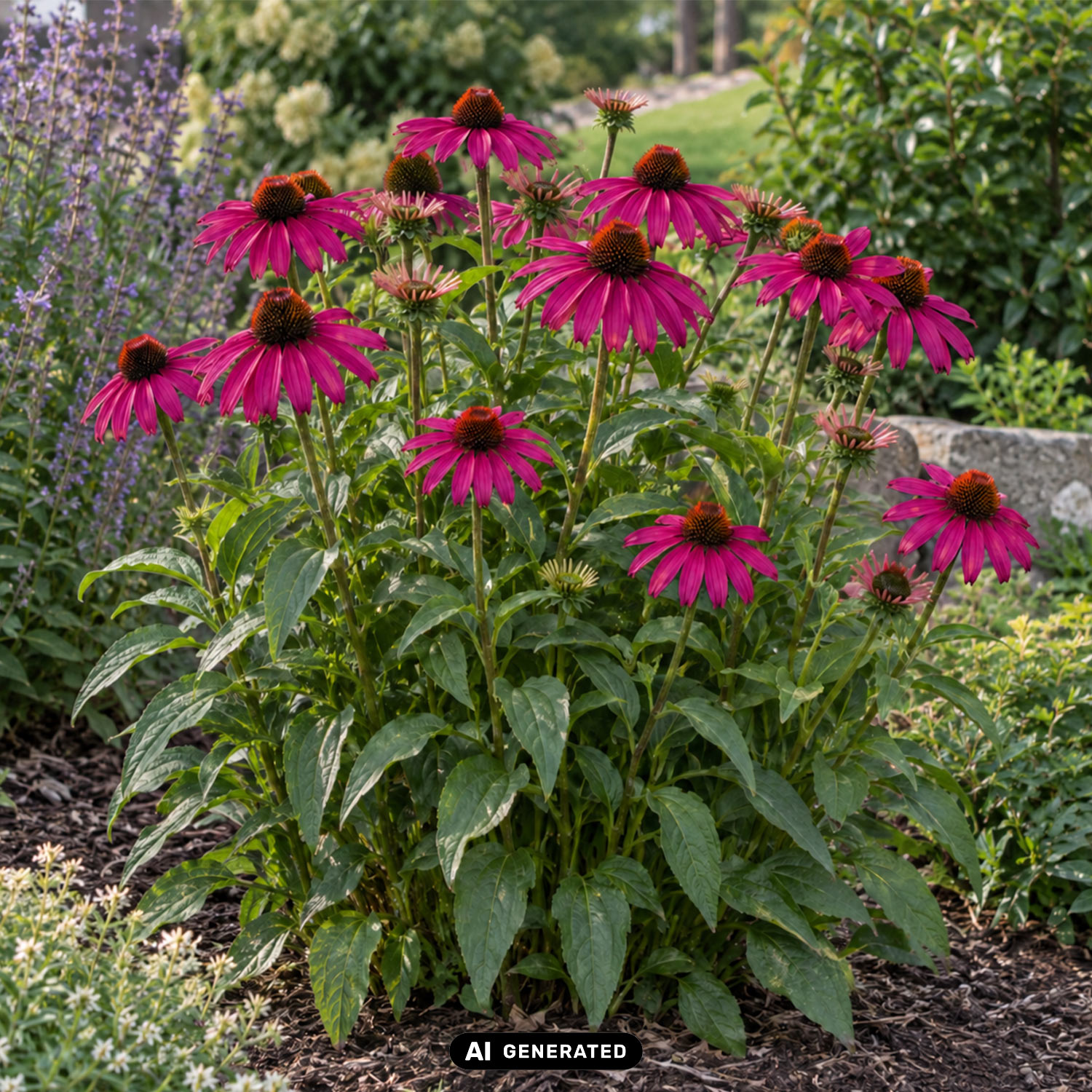 Kategorie <b>Stauden </b> - Scheinsonnenhut 'SunMagic® Double Raspberry' Lieferform: Im 2 Liter Topf - Echinacea purpurea SunMagic Double Raspberry