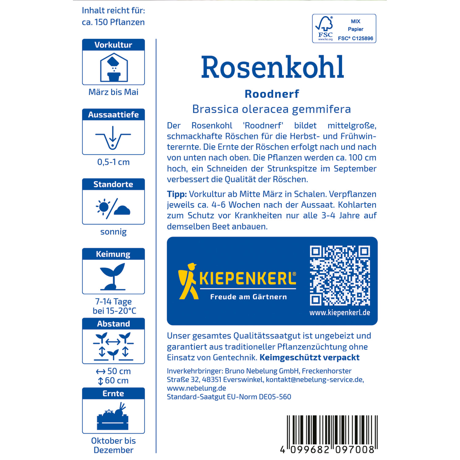 Rosenkohl 'Roodnerf' Portionssaatgut