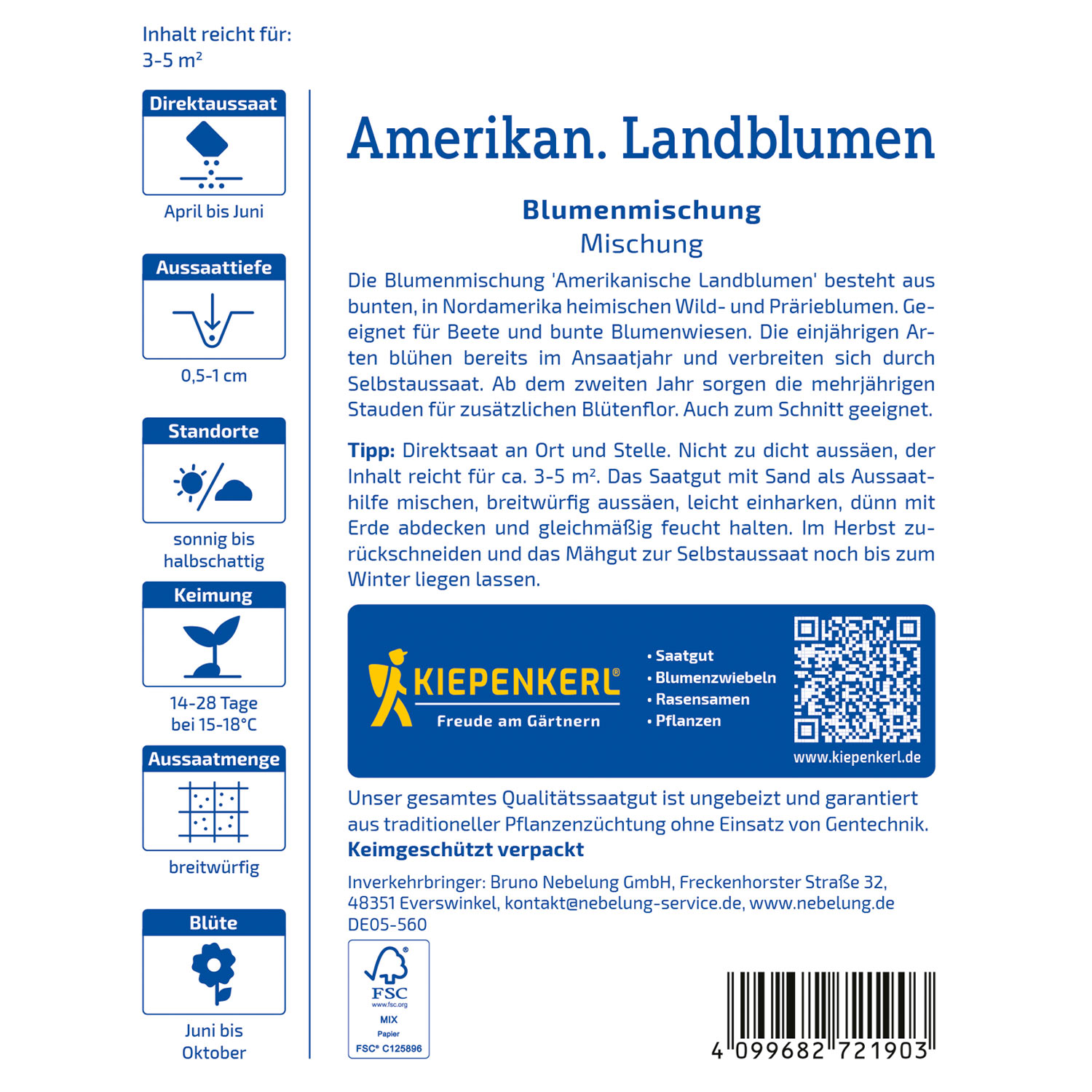Amerikanische Landblumenmischung