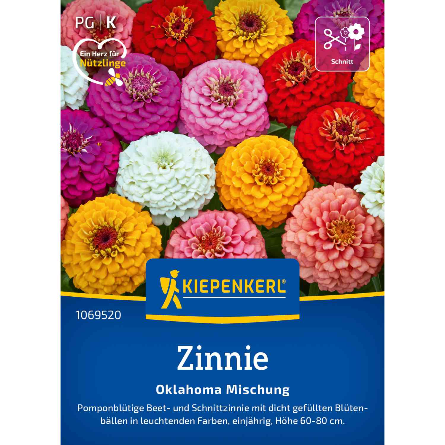 Kategorie <b>Zwiebel- und Knollenstauden </b> - Zinnien 'Oklahoma' (Mischung) Lieferform: Portionssaatgut - Zinnia elegans