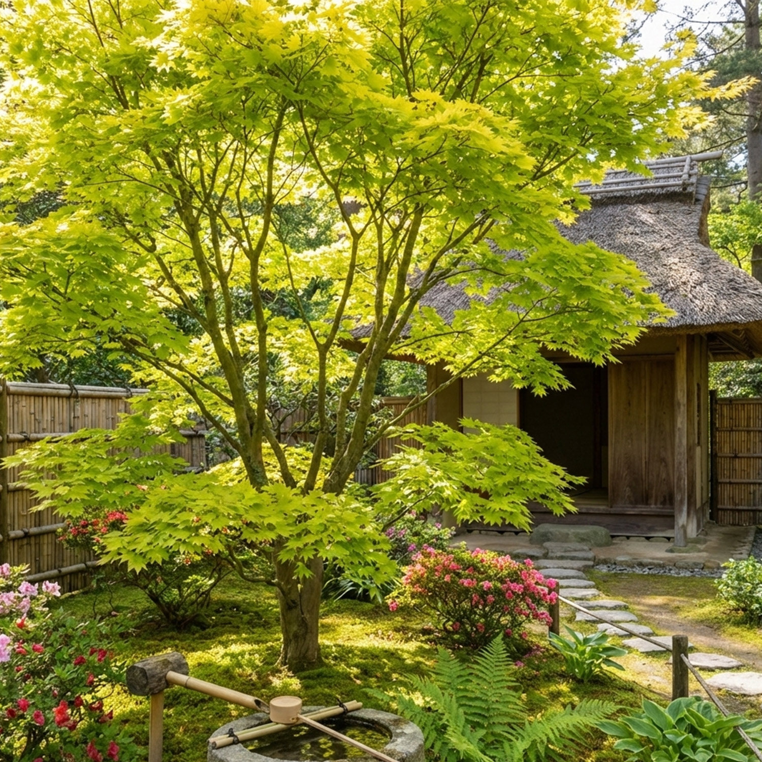 Kategorie <b>Produkt ohne Kategoriezuordnung </b> - Japanischer Goldahorn 'Aureum' C3-5 40 - 60 cm Liefergröße: 40 - 60 cm - Acer shirasawanum 'Aureum'