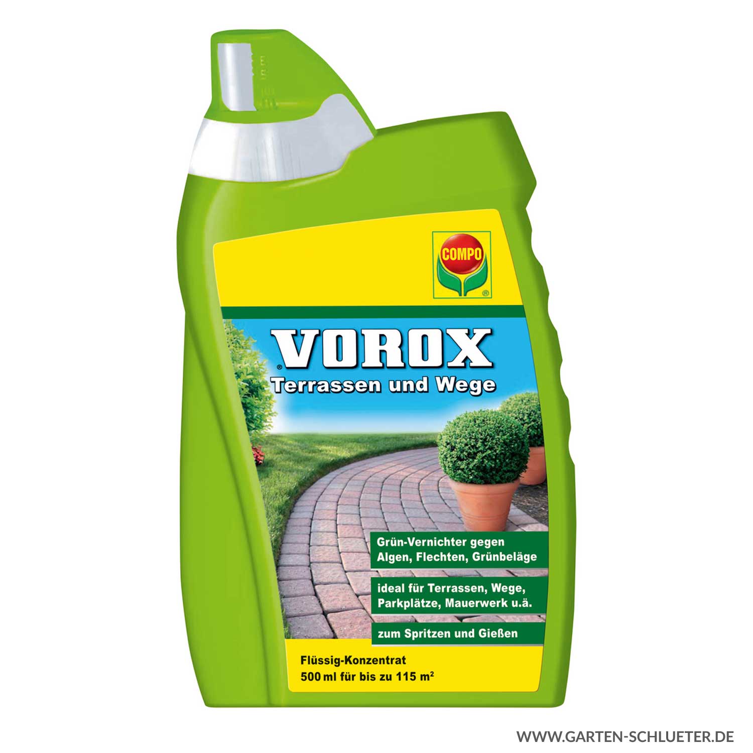 VOROX® Terrassen und Wege - 500ml Lieferform: Kunststoffflasche mit Meßdeckel