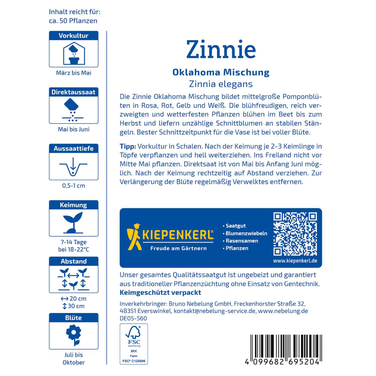 Zinnien 'Oklahoma' (Mischung)