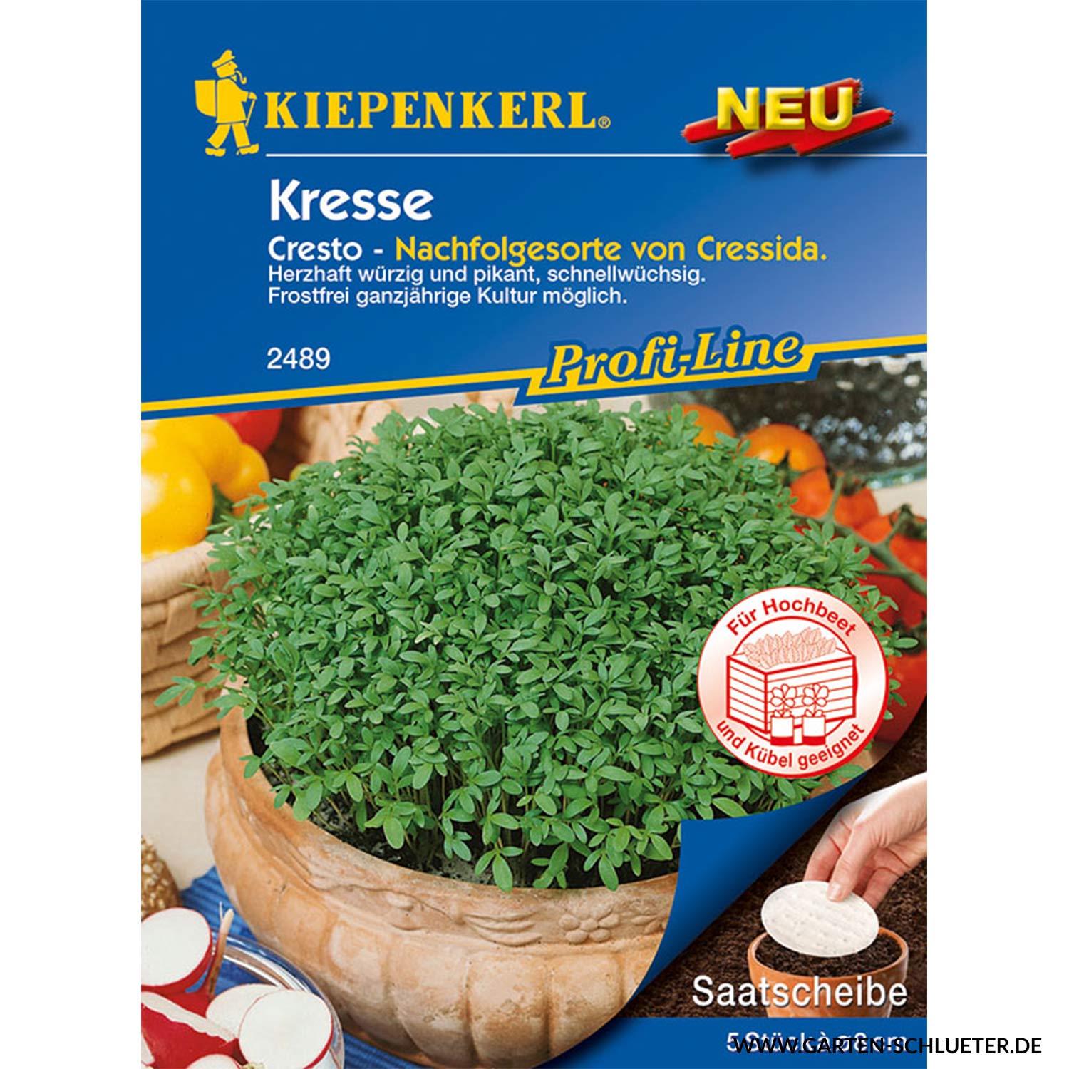 Kresse 'Cresto' Saatscheibe Lieferform: Saatscheibe
