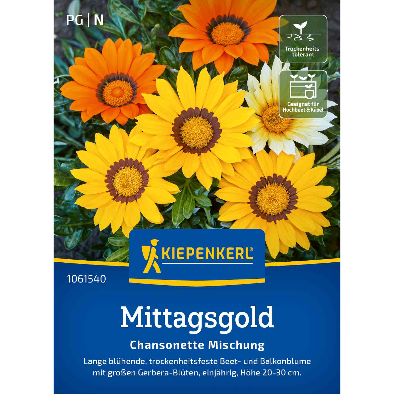 Kategorie <b>Zwiebel- und Knollenstauden </b> - Mittagsgold 'Chansonette' Lieferform: Portionssaatgut - Gazania x rigens