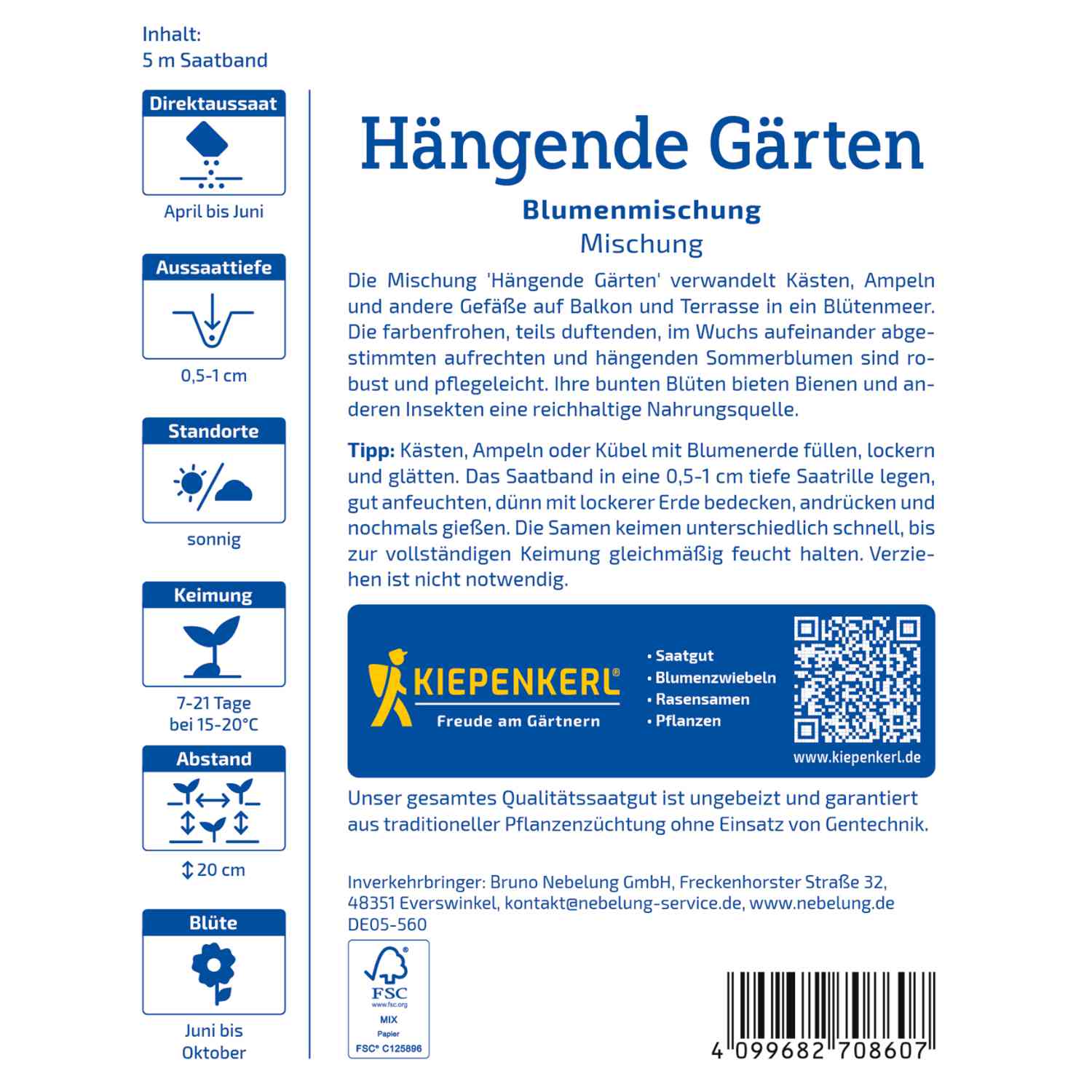 Hängende Gärten für Balkonkästen